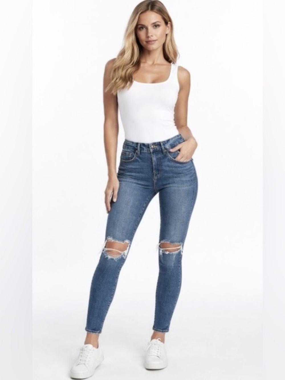 Good American Ripped Skinny Jeans 6